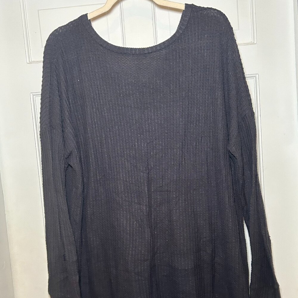 Zenana Long Sleeve Gray High-Low Top size XL